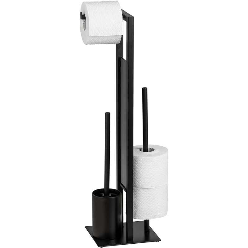 WENKO4 WENKO Stand WC-Garnitur Rivalta, mit integriertem Toilettenpapierhalter und WC-Bürstenhalter – Bild 1