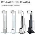 WENKO Stand WC-Garnitur Rivalta, mit integriertem Toilettenpapierhalter und WC-Bürstenhalter – Bild 10