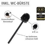 WENKO Stand WC-Garnitur Rivalta, mit integriertem Toilettenpapierhalter und WC-Bürstenhalter – Bild 3
