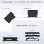 VIVO 32” Stehpult-Konverter mit höhenverstellbarem Aufsatz, Steh-Sitz-Arbeitsplatz für zwei Monitore und Laptop, mit breiter Tastaturablage – Bild 6