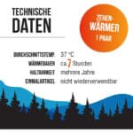 Schuhheizung mit 7 Stunden Wärmedauer