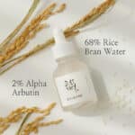 68% rice bran water 2% alpha arbutin