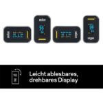 leicht ablesbares, drehbares display