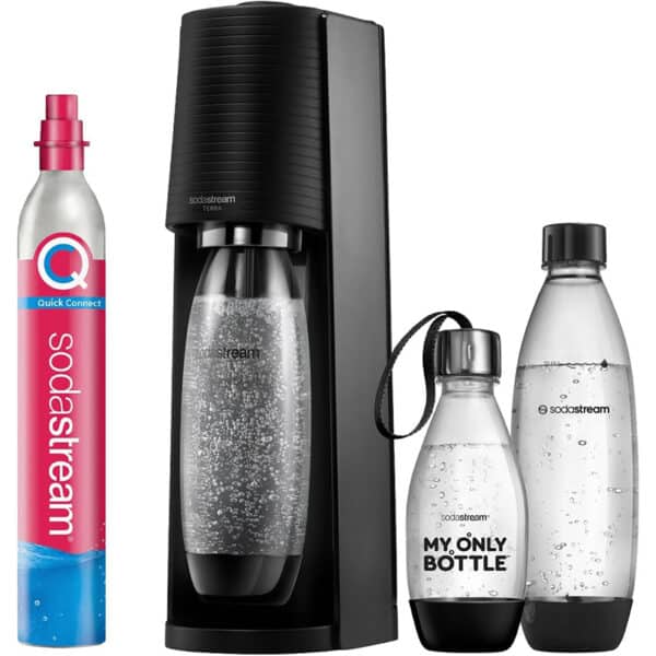 SodaStream Wassersprudler TERRA Vorteilspack mit CO2-Zylinder schwarz