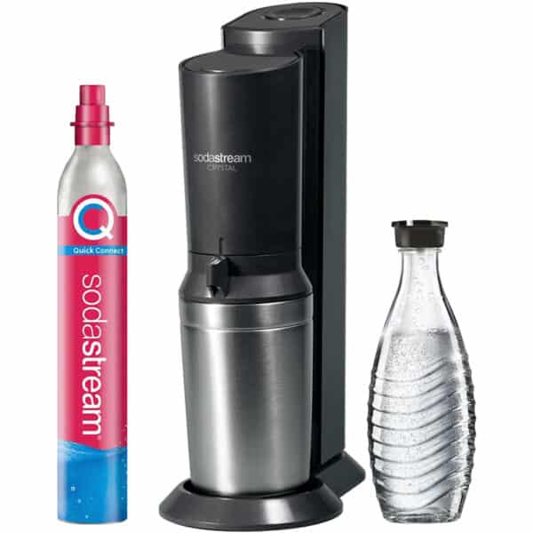 SodaStream Wassersprudler Crystal 3.0 Quick-Connect CO2-Zylinder und 1x Glaskaraffen