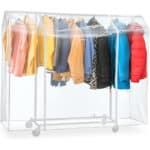 Tatkraft Big Schutzhülle für Kleiderständer, Abdeckung für Kleiderständer, Plastik, Transparent, 2 Reissverschlüsse, Extrabreit, L183 cm