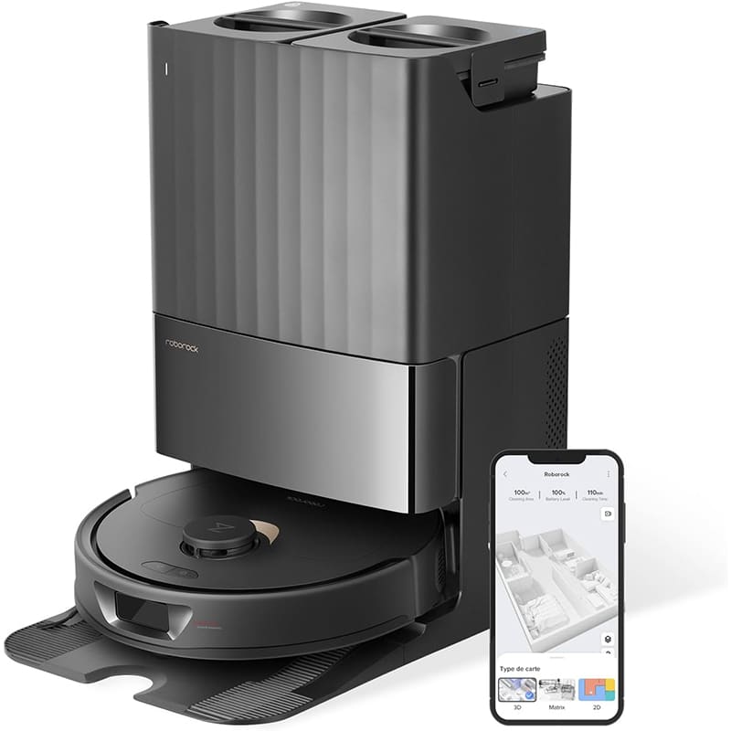 roborock 1 roborock Qrevo Saugroboter mit Wischfunktion Absaugstation 5500 Pa Saugkraft black