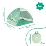 Badabulle Strandmuschel Safari mit UV-Schutz 50+, Strandzelt mit Pop-Up-System