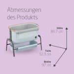 Produktabmessungen 96L x 74,8B x 55,4H cm
