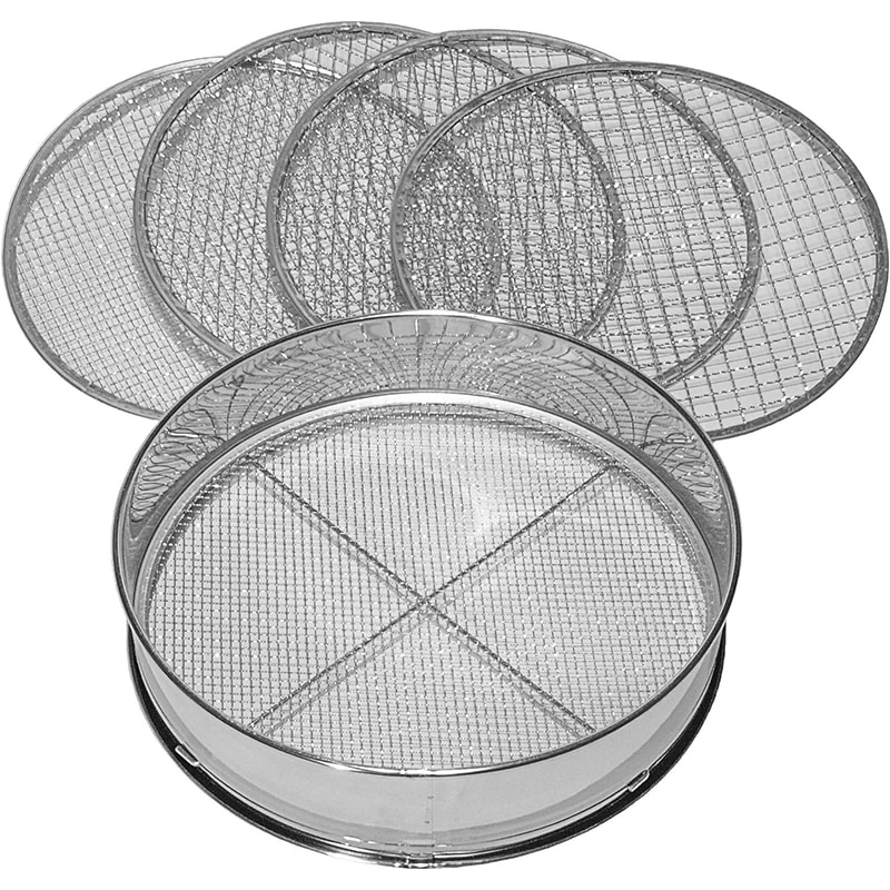 Siebmeister 1 Siebmeister 5000 – 5-in-1 Gartensieb, 5 Siebeinsätze, Ø 3-12 mm, Metall, rostgeschützt