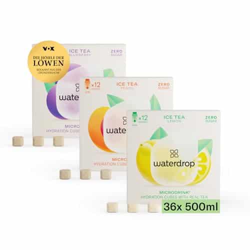 Version 1.0.0 Wasser mit Geschmack - waterdrop® Eistee Set mit Ice Tea Drops Würfeln und Zero Zucker Pulver – Bild 1