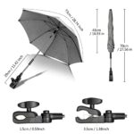 Winload Sonnenschirm Buggy, Universal Sonnenschirm kinderwagen, UV Schutz 50+ Sonnenschutz, für Rund- und Ovalrohre, 70 cm Durchmesser, Babywagen Schirm mit Gerader Schirmgriff