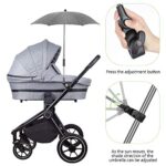 Winload Sonnenschirm Buggy, Universal Sonnenschirm kinderwagen, UV Schutz 50+ Sonnenschutz, für Rund- und Ovalrohre, 70 cm Durchmesser, Babywagen Schirm mit Gerader Schirmgriff