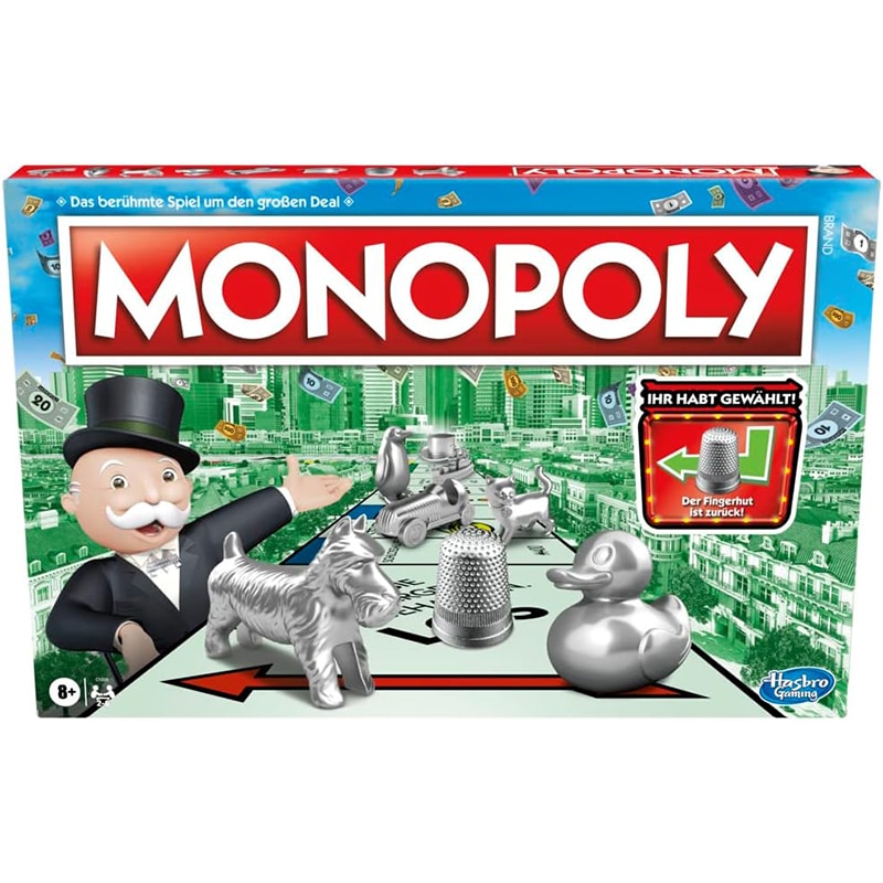 Monopoly 4 Monopoly Brettspiel, Familienspiel für Erwachsene und Kinder