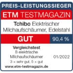 Tchibo Elektrischer Milchaufschäumer, 130ml, Edelstahl, Antihaft, warmer und kalter Milchschaum