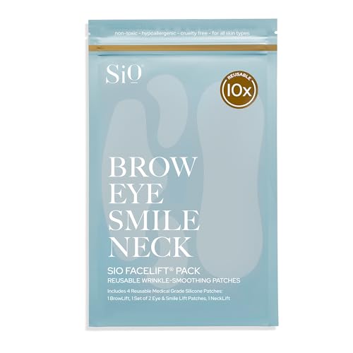 SiO Beauty FaceLift - Wiederverwendbare Anti-Falten-Pflaster für Hals, Stirn, Augen & Lächeln