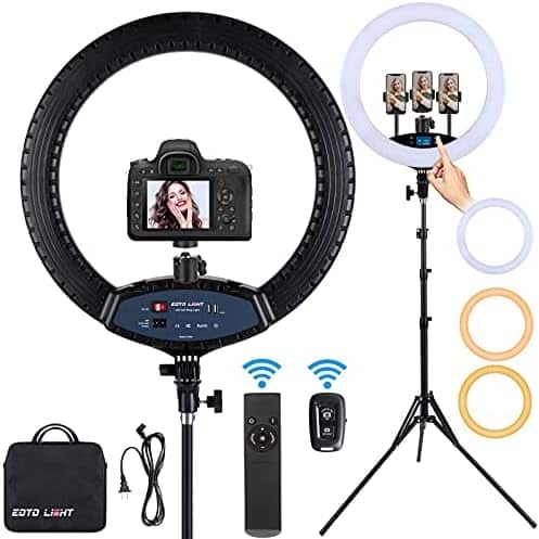51uoHuSuC7S._AC_.jpg LED-Ringlicht 48,3 cm mit Stativ & Fernbedienung