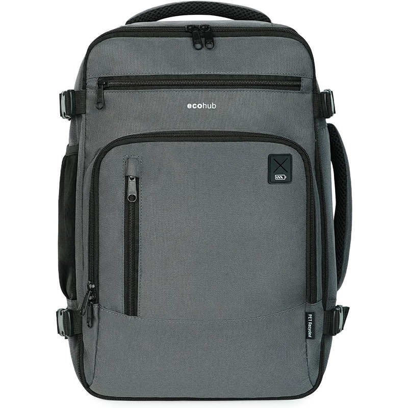 ECOHUB 3 ECOHUB Rucksack 40x20x25 für Ryanair Flugzeug Reiserucksack Handgepäck Gepäck Laptop Daypacks PET-Recycelte Umweltfreundliche Backpack Wasserdichter Unter Sitzplatz 20L Damen Klein,Patentiert