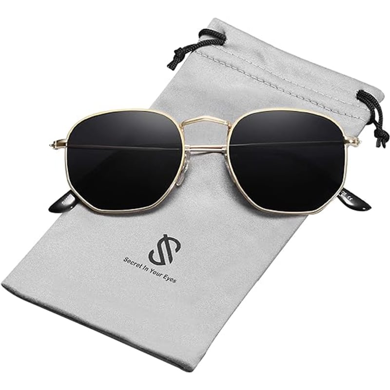 SOJOS 1 SOJOS Mode Polygon Sonnenbrille Damen Herren Verspiegelte Polarisiert Linse Leichte Unisex Brille