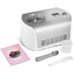 SPRINGLANE Eismaschine Elli 1,2 L mit selbstkühlendem Kompressor 135 W, Eiscrememaschine aus Edelstahl mit entnehmbarem Eisbehälter, inkl. Rezeptheft