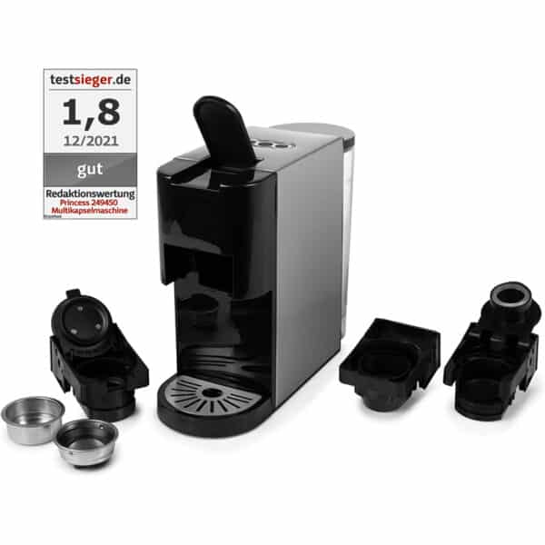 PRINCESS 4-in-1 Multikapsel-Kaffeemaschine, 1450W, BPA-frei, 800ml