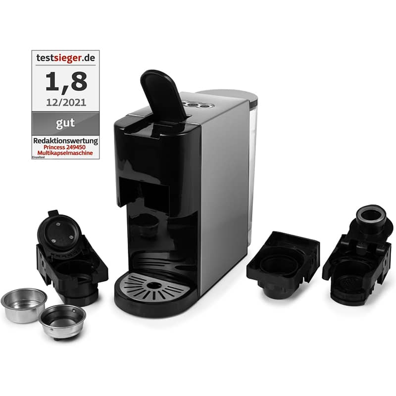 pmk PRINCESS 4-in-1 Multikapsel-Kaffeemaschine, 1450W, BPA-frei, 800ml