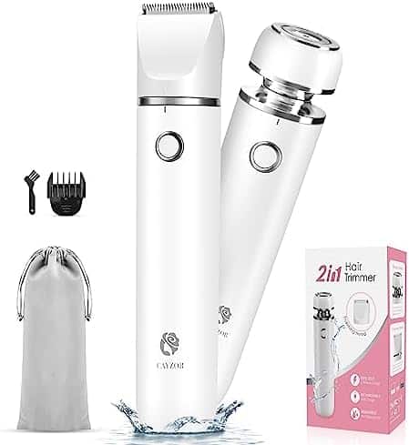 417Bv-AM0LL._AC_.jpg Cayzor Intimrasierer für Frauen - 2-in-1 Nass/Trocken, Wasserdicht, Kabellos, Schmerzlos – Bild 1