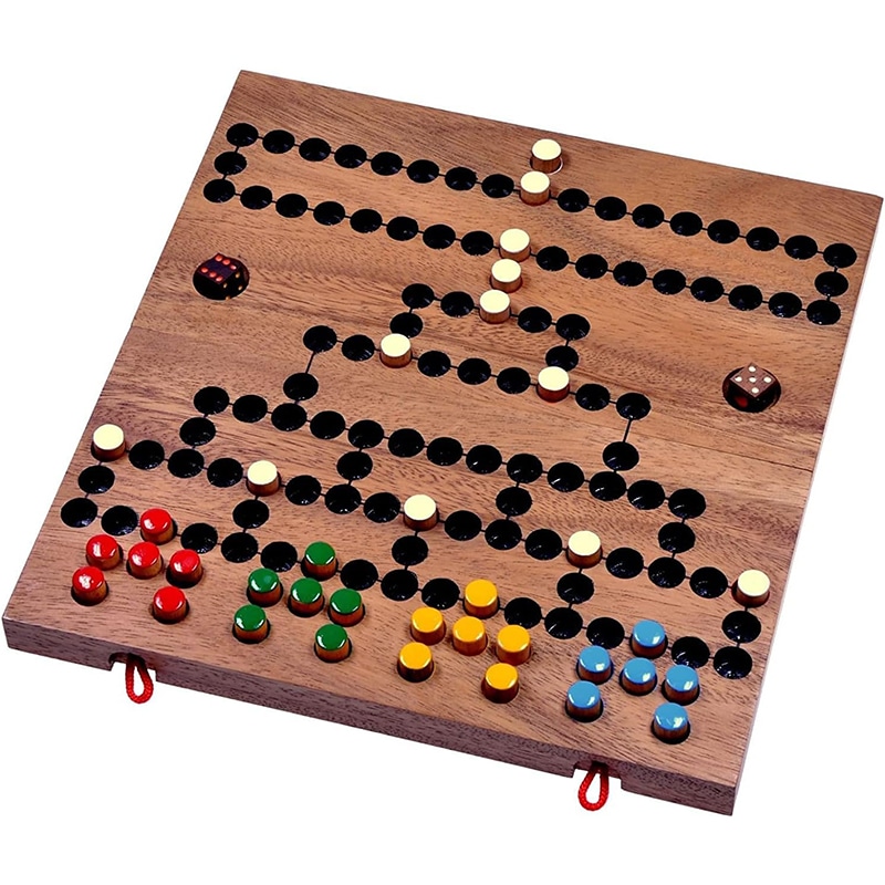 Blockade 1 LOGOPLAY Blockade - Würfelspiel - Strategiespiel - Gesellschaftsspiel - Brettspiel aus Holz mit faltbarem Spielbrett