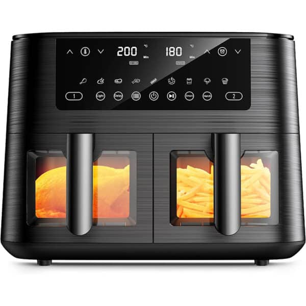 Dual Zone Heißluftfritteuse mit Sichtfenster