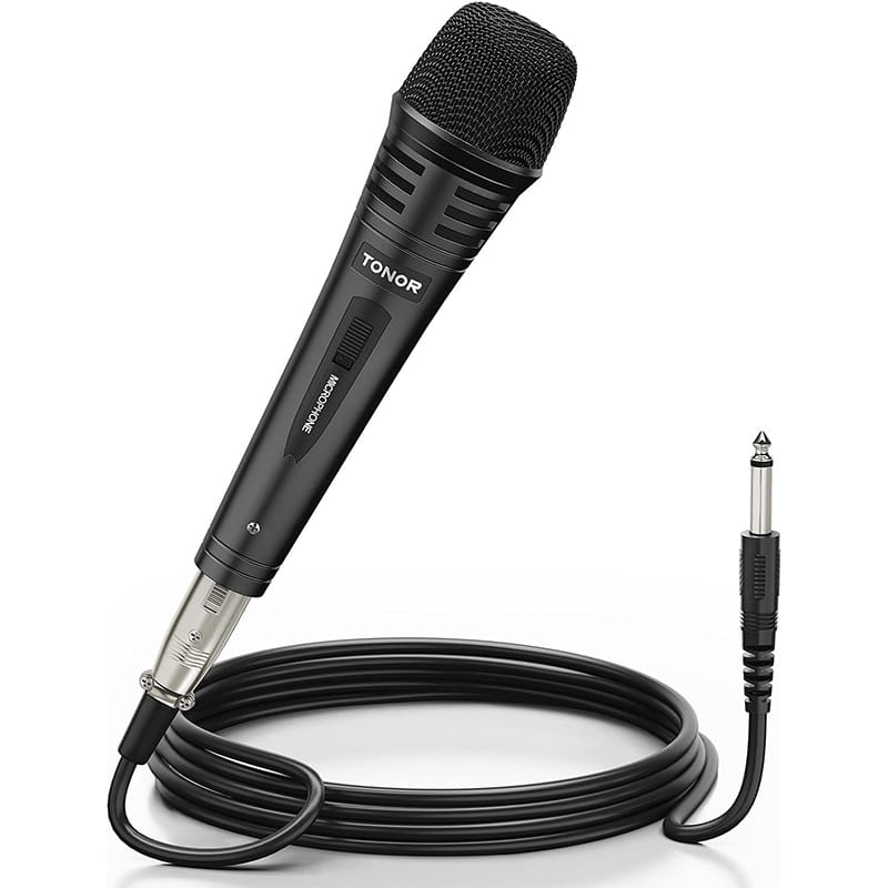 Mikrofon TONOR Dynamisches Mikrofon mit XLR-Kabel, 6,35mm Klinke: Ideal für Karaoke, DVD und KTV Audio