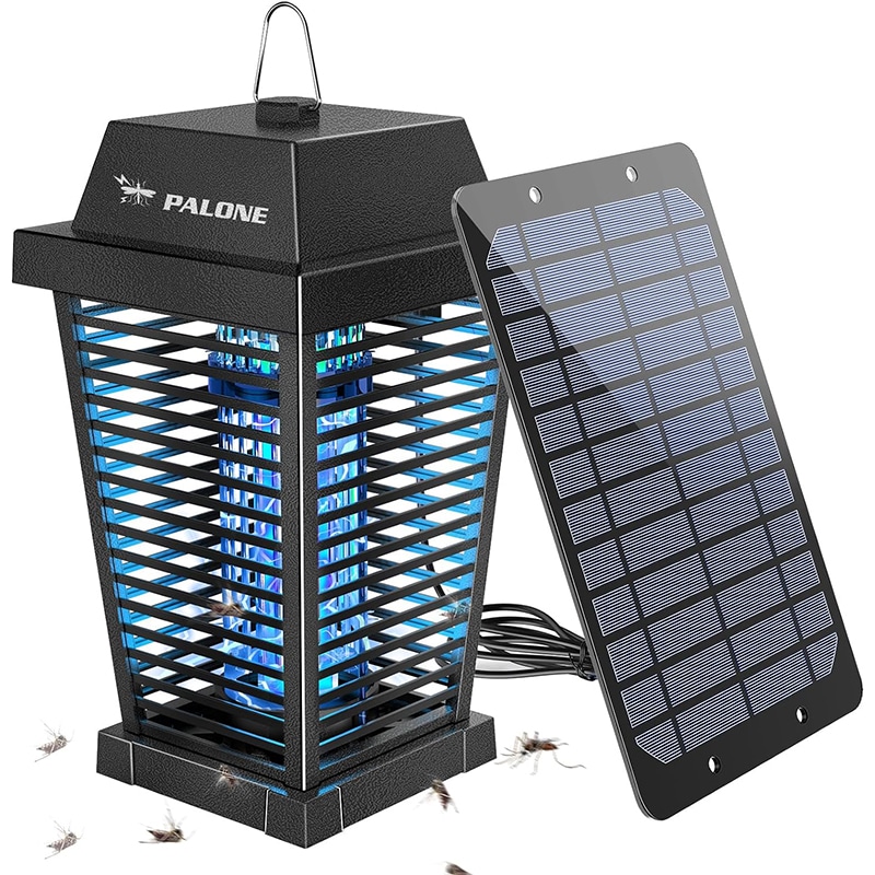 PALONE PALONE Solar Insektenvernichter 4500V, Wiederaufladbar 2600mAh, USB-C, UV-Mückenlampe für Camping & Garten