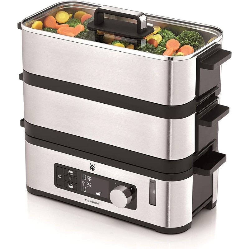 WMF 1 WMF KÜCHENminis Dampfgarer, 2 individuell regulierbare Garräume mit je 2,15 l, Warmhaltefunktion und Aromaverstärker