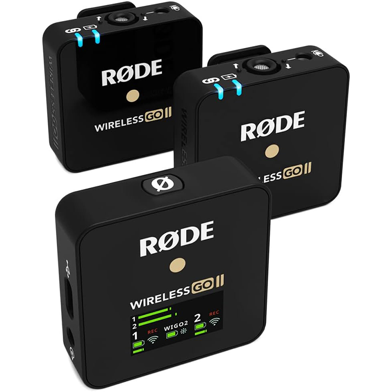rode RØDE Wireless GO II Ultrakompaktes Kabelloses Zweikanal-Mikrofonsystem mit eingebauten Mikrofonen