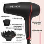 Revlon 2000W-2200W Haartrockner mit Zubehör und Ionen-Technologie