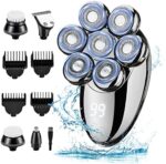 5-in-1 Elektrorasierer für Herren – Glatzenrasierer mit 7 Rotationsköpfen, wasserdicht & kabellos