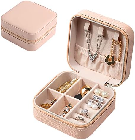 418FVOurvmL._AC_.jpg Eucomir Mini Schmuckkästchen für Damen – Reise-Schmuckbox aus PU-Leder, Klein & Praktisch für Ringe, Ohrringe & Ketten