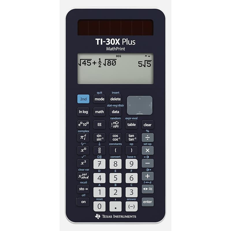 TEXAS 1 Texas Instruments TI-30X Plus MathPrint – Wissenschaftlicher Schulrechner (SEK I & II, Solar/Batterie, 4-zeilig)