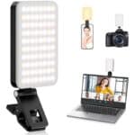 Selfie Licht 80 LED, 3000-6500K, 5 Modi, 2000mAh Akku, CRI 95+ für iPhone, iPad, Laptop & Kamera