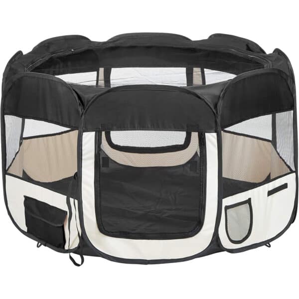 tectake® Welpenlaufstall, Tierlaufstall, Wurfkiste für Hund, Katze, Kaninchen, Auslauf, Gehege für Wohnung oder Camping