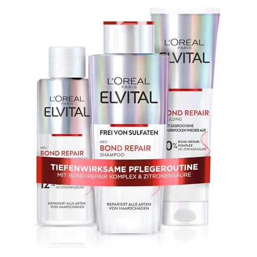 Version 1.0.0 L'Oréal Elvital Bond Repair Set - Haarpflege mit Pre-Shampoo, Shampoo & Spülung – Schutz vor Haarbruch & mehr Glanz