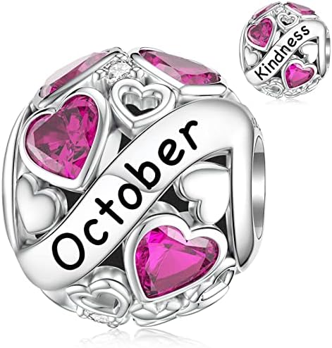 SEVENWELL Geburtsstein Charm 925 Sterling Silber für Pandora Armband