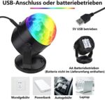 Tragbare Discokugel mit Fernbedienung – Musikgesteuertes Partylicht, Batteriebetrieben & USB für drinnen & draussen