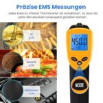 Etekcity Infrarot Thermometer -50 bis 610°C, Digital Pyrometer für Kochen, Pizzaofen & Industrie