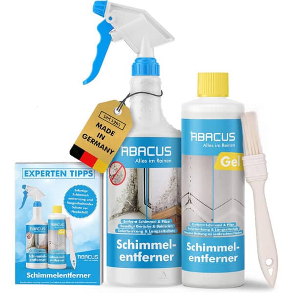 ABACUS® Schimmelentferner Spray & Gel – Starkes Antischimmel-Set mit Hafteffekt, entfernt Schimmel & Stockflecken in Minuten