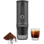 Outin Nano tragbare Espressomaschine mit USB-C, Selbsterhitzung, für Kaffee & Kapseln