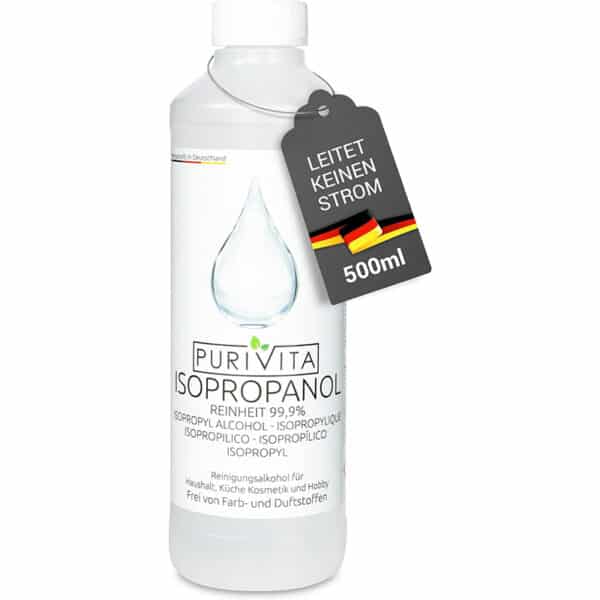 PURIVITA Isopropanol 99,9% – Reinigungsalkohol für Haushalt & Industrie – Rückstandsfrei & Nicht Leitend