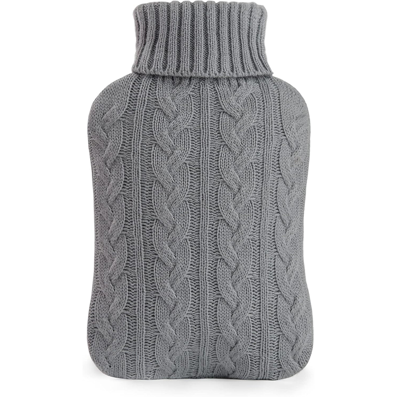 samply 1 Samply 2L Wärmflasche mit Weichem Strickbezug – Premium Wärmeflasche