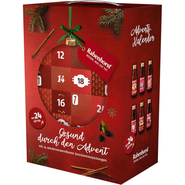 Rabenhorst Adventskalender 2024 – 24 gesunde Mini-Säfte (125 ml)