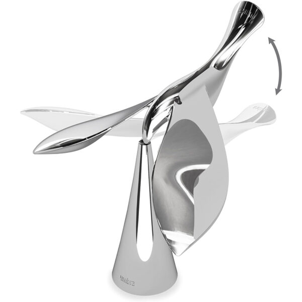 Umbra Tipsy Flaschenöffner, Skulpturaler Kapselheber für Kronkorken, Chrom Bar Accessoire