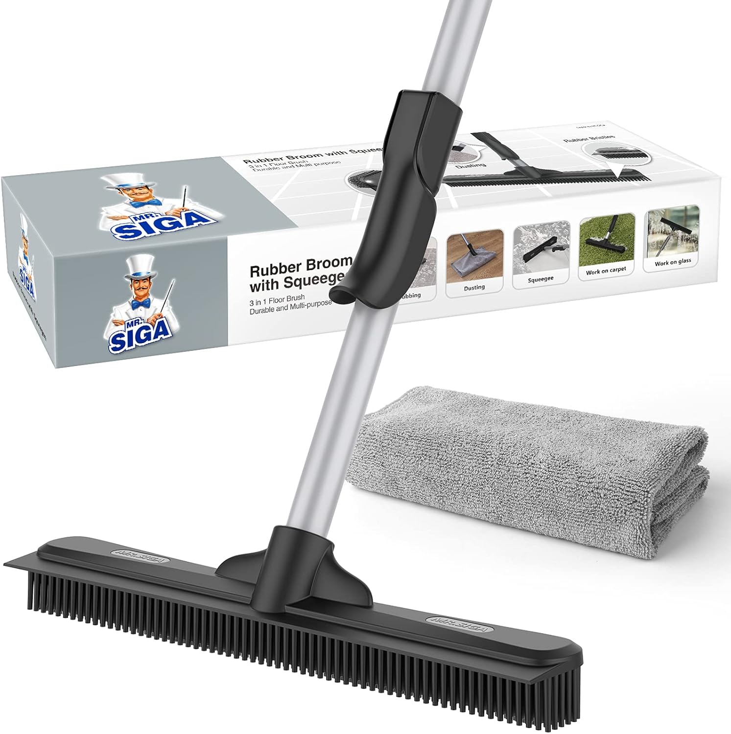 71RWdeGpq8S._AC_SL1500_.jpg MR.SIGA Gummibesen 3-in-1 - Tierhaare entfernen, Abzieher & Bodenbürste, 155 cm Griff, inkl. Mikrofasertuch